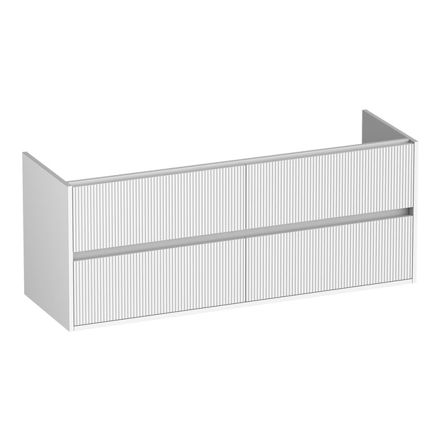 BRAUER Adore Wavy onderkast 140 met 4 softclose lades greeploos en 2 sifon uitsparingen mat wit OK-ARW140MW