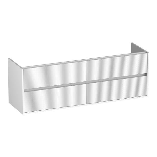 BRAUER Adore Wavy onderkast 160 met 4 softclose lades greeploos en 2 sifon uitsparingen mat wit OK-ARW160MW