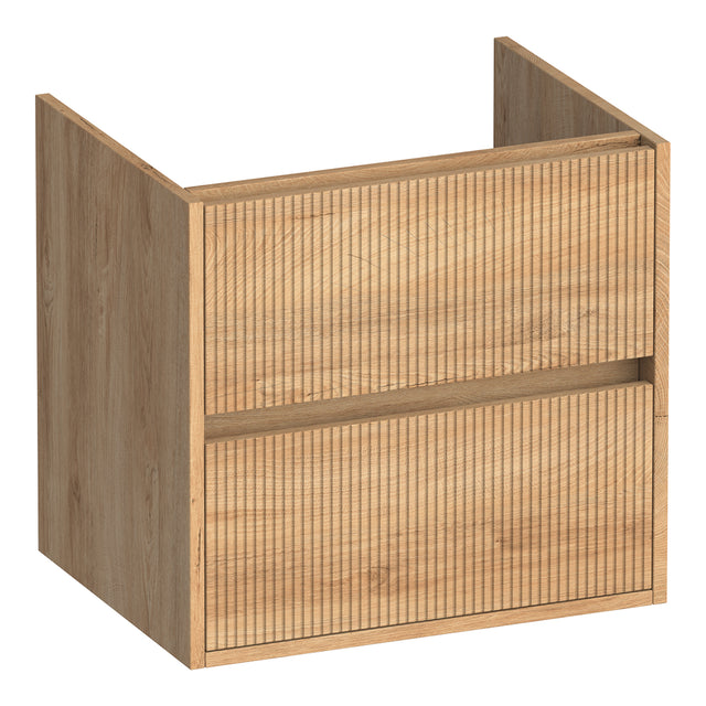 BRAUER Adore Wavy onderkast 60 met 2 softclose lades greeploos en 1 sifon uitsparing Forest Tan OK-ARW60FT