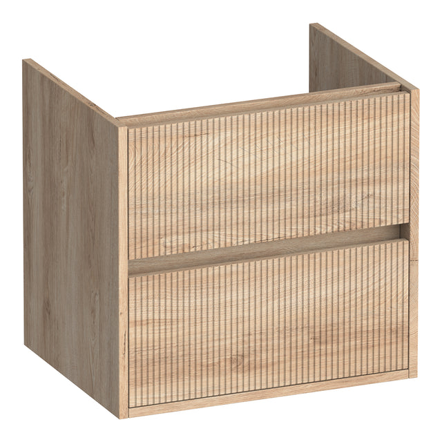 BRAUER Adore Wavy onderkast 60 met 2 softclose lades greeploos en 1 sifon uitsparing Forest Wheat OK-ARW60FW