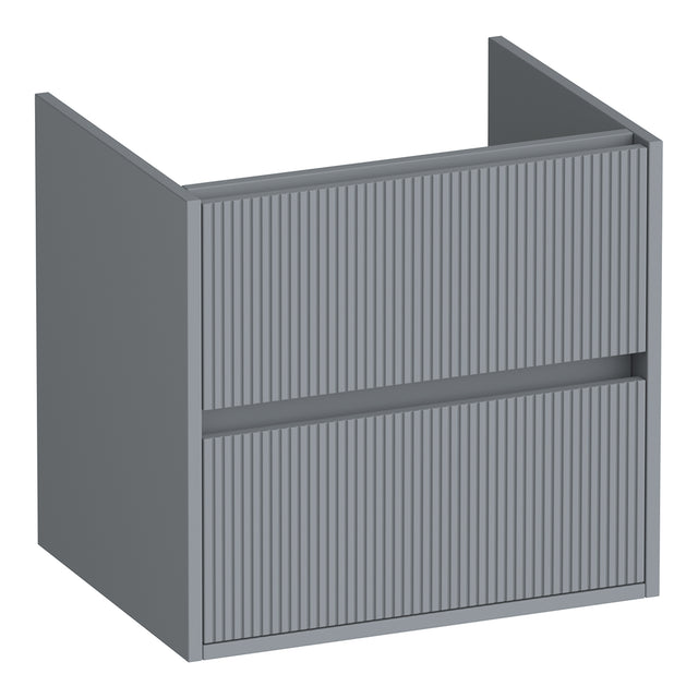 BRAUER Adore Wavy onderkast 60 met 2 softclose lades greeploos en 1 sifon uitsparing mat grijs OK-ARW60MG