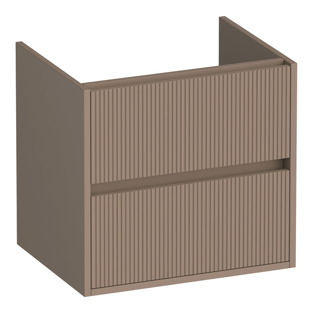 BRAUER Adore Wavy onderkast 60 met 2 softclose lades greeploos en 1 sifon uitsparing mat mokka OK-ARW60MM