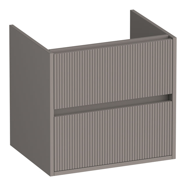 BRAUER Adore Wavy onderkast 60 met 2 softclose lades greeploos en 1 sifon uitsparing mat taupe OK-ARW60MT