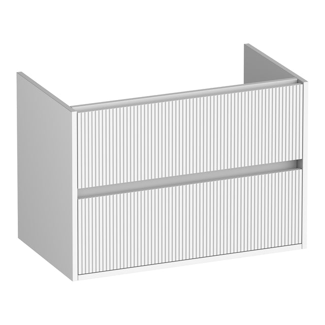 BRAUER Adore Wavy onderkast 80 met 2 softclose lades greeploos en 1 sifon uitsparing mat wit OK-ARW80MW