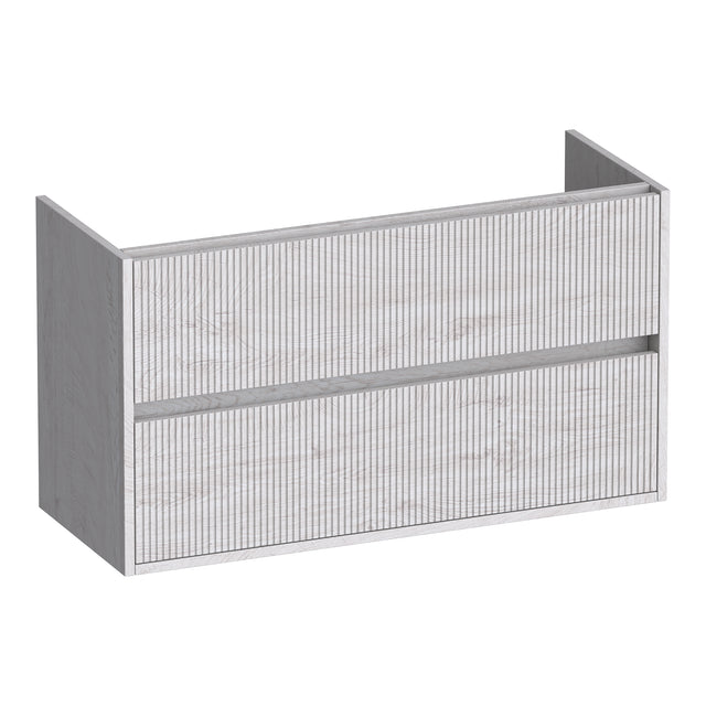 BRAUER Adore Wavy onderkast ondiep 100 met 2 softclose lades greeploos en 1 sifon uitsparing Forest Seashell OK-ARWO100FS