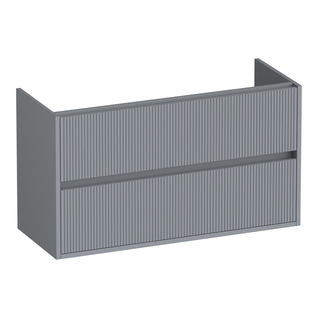 BRAUER Adore Wavy onderkast ondiep 100 met 2 softclose lades greeploos en 1 sifon uitsparing mat grijs OK-ARWO100MG