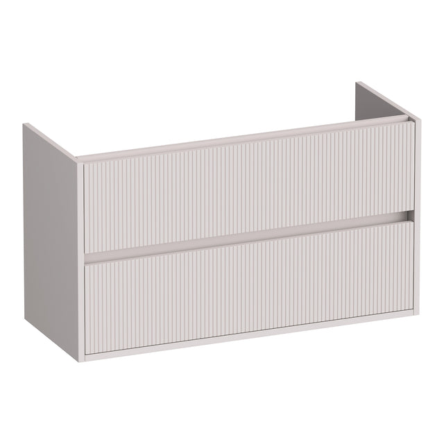 BRAUER Adore Wavy onderkast ondiep 100 met 2 softclose lades greeploos en 1 sifon uitsparing mat zand OK-ARWO100MS