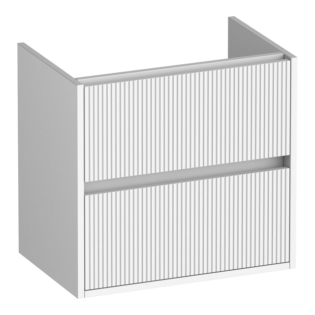 BRAUER Adore Wavy onderkast ondiep 60 met 2 softclose lades greeploos en 1 sifon uitsparing mat wit OK-ARWO60MW