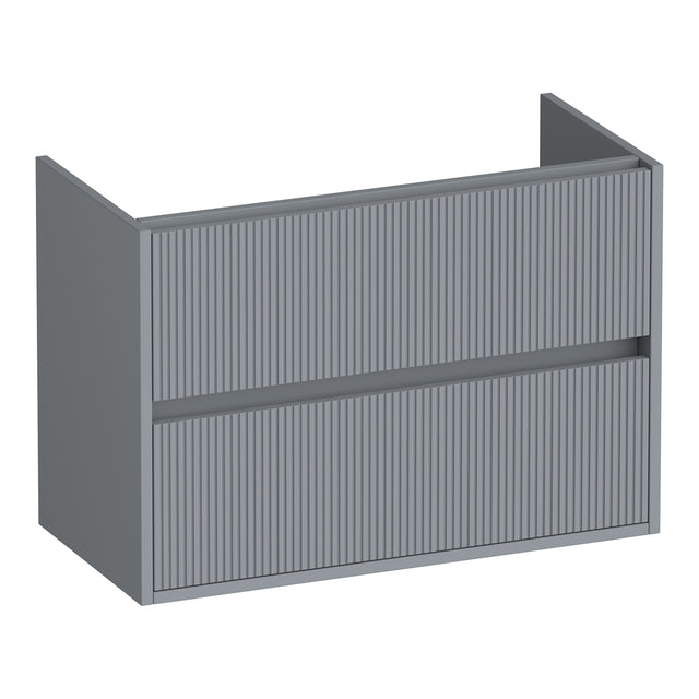 BRAUER Adore Wavy onderkast ondiep 80 met 2 softclose lades greeploos en 1 sifon uitsparing mat grijs OK-ARWO80MG