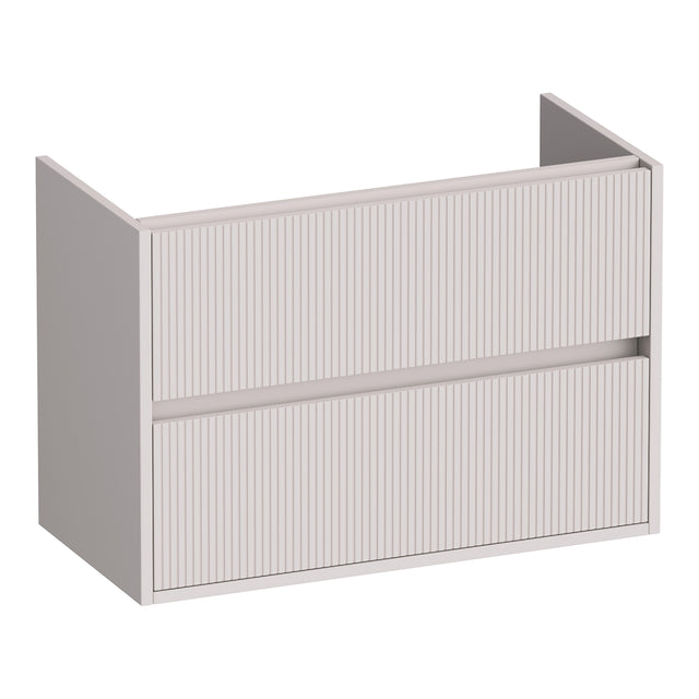 BRAUER Adore Wavy onderkast ondiep 80 met 2 softclose lades greeploos en 1 sifon uitsparing mat zand OK-ARWO80MS