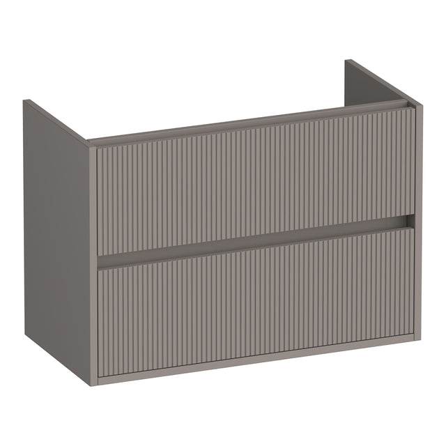 BRAUER Adore Wavy onderkast ondiep 80 met 2 softclose lades greeploos en 1 sifon uitsparing mat taupe OK-ARWO80MT