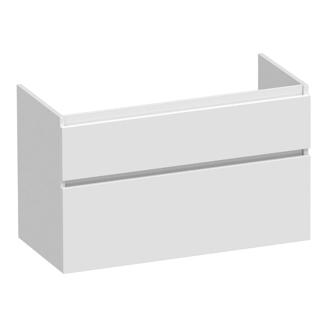 BRAUER Delight onderkast 100 met 2 softclose lades greeploos en 1 sifon uitsparing hoogglans wit OK-DL100HW