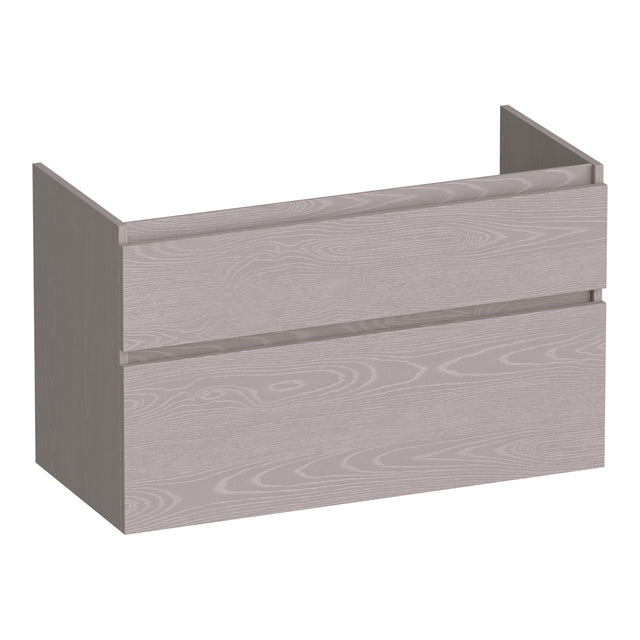 BRAUER Delight onderkast 100 met 2 softclose lades greeploos en 1 sifon uitsparing Timber Greige OK-DL100TE