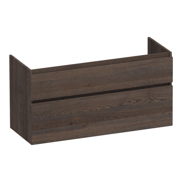 BRAUER Delight onderkast 120 met 2 softclose lades greeploos en 1 sifon uitsparing lamellen eiken zwart OK-DL120-1LEZ