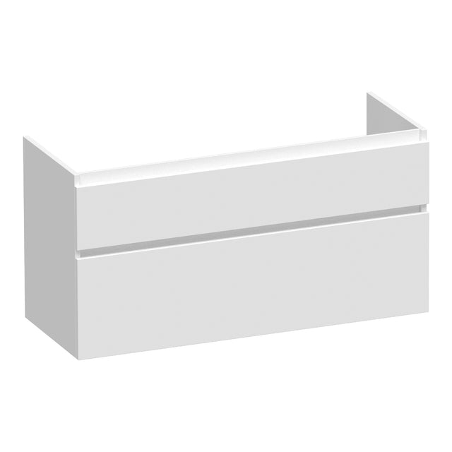 BRAUER Delight onderkast 120 met 2 softclose lades greeploos en 2 sifon uitsparingen mat wit OK-DL120-2MW