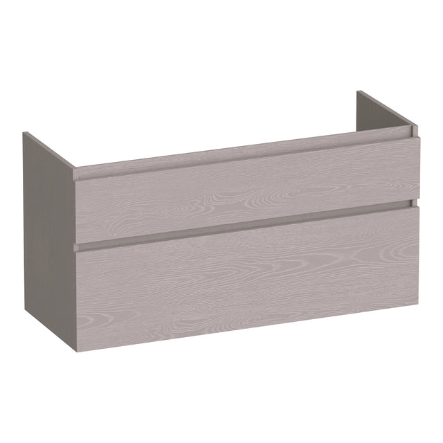 BRAUER Delight onderkast 120 met 2 softclose lades greeploos en 2 sifon uitsparingen Timber Greige OK-DL120-2TE
