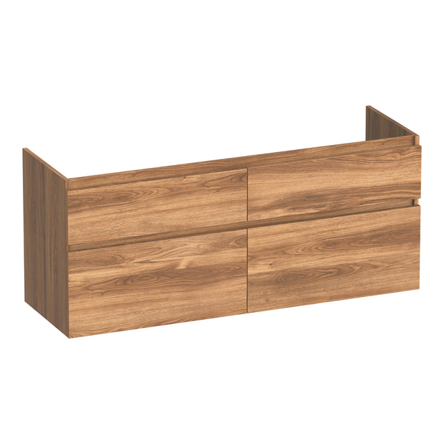 BRAUER Delight onderkast 120 met 4 softclose lades greeploos en 2 sifon uitsparingen Honey OK-DL120-4HO