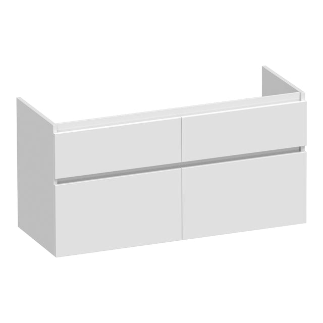 BRAUER Delight onderkast 120 met 4 softclose lades greeploos en 2 sifon uitsparingen hoogglans wit OK-DL120-4HW