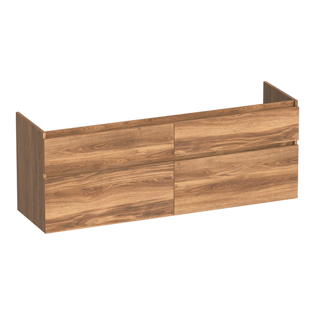 BRAUER Delight onderkast 140 met 4 softclose lades greeploos en 2 sifon uitsparingen Honey OK-DL140HO