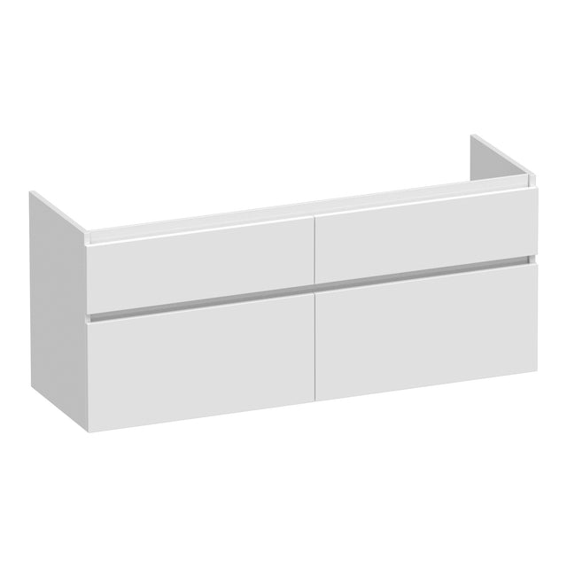 BRAUER Delight onderkast 140 met 4 softclose lades greeploos en 2 sifon uitsparingen hoogglans wit OK-DL140HW