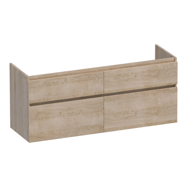 BRAUER Delight onderkast 140 met 4 softclose lades greeploos en 2 sifon uitsparingen Sunlit OK-DL140SL