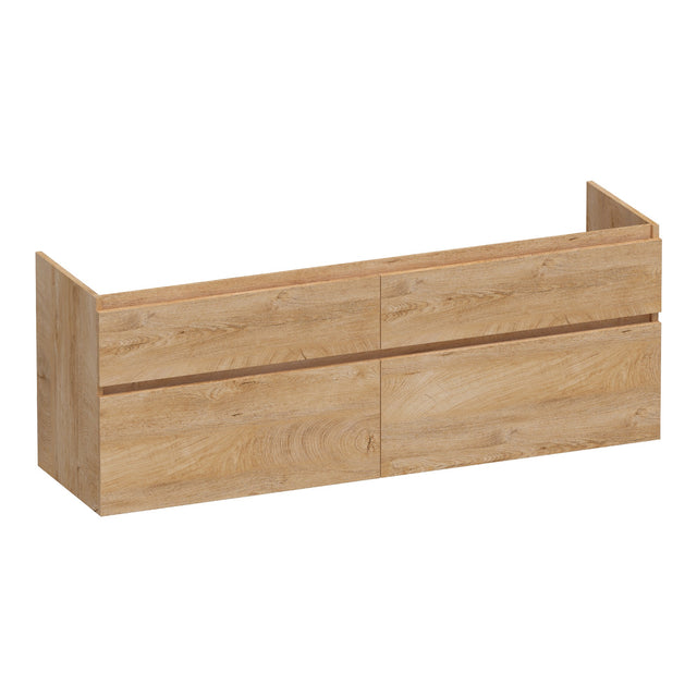 BRAUER Delight onderkast 160 met 4 softclose lades greeploos en 2 sifon uitsparingen Forest Tan OK-DL160FT