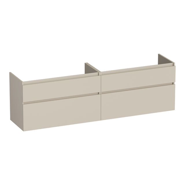 BRAUER Delight onderkast 160 met 4 softclose lades greeploos en 2 sifon uitsparingen mat beige OK-DL160MB