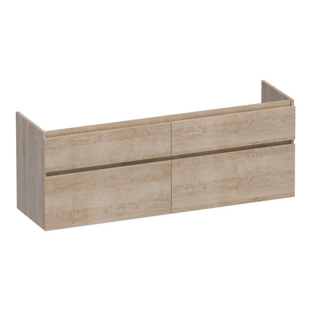 BRAUER Delight onderkast 160 met 4 softclose lades greeploos en 2 sifon uitsparingen Sunlit OK-DL160SL