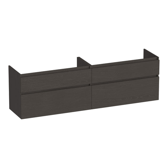 BRAUER Delight onderkast 160 met 4 softclose lades greeploos en 2 sifon uitsparingen Timber Anthracite OK-DL160TA