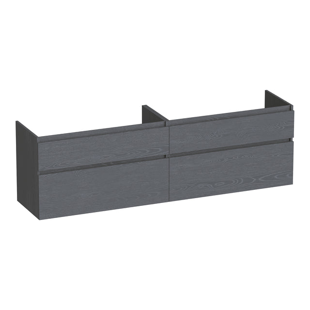 BRAUER Delight onderkast 160 met 4 softclose lades greeploos en 2 sifon uitsparingen Timber Grey OK-DL160TG