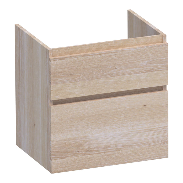 BRAUER Delight onderkast 60 met 2 softclose lades greeploos en 1 sifon uitsparing lamellen eiken wit OK-DL60LEW