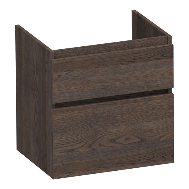 BRAUER Delight onderkast 60 met 2 softclose lades greeploos en 1 sifon uitsparing lamellen eiken zwart OK-DL60LEZ