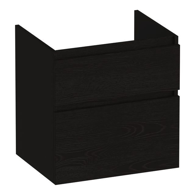 BRAUER Delight onderkast 60 met 2 softclose lades greeploos en 1 sifon uitsparing Timber Black OK-DL60TB