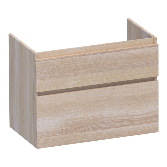 BRAUER Delight onderkast 80 met 2 softclose lades greeploos en 1 sifon uitsparing lamellen eiken wit OK-DL80LEW
