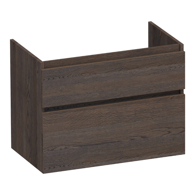 BRAUER Delight onderkast 80 met 2 softclose lades greeploos en 1 sifon uitsparing lamellen eiken zwart OK-DL80LEZ