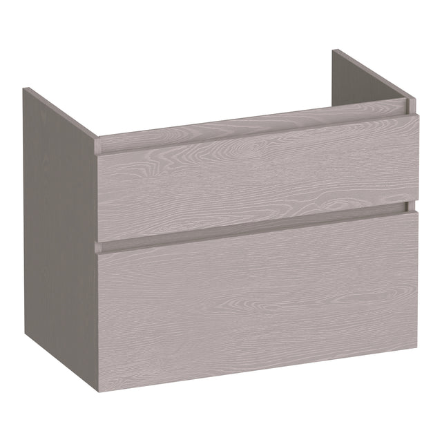 BRAUER Delight onderkast 80 met 2 softclose lades greeploos en 1 sifon uitsparing Timber Greige OK-DL80TE