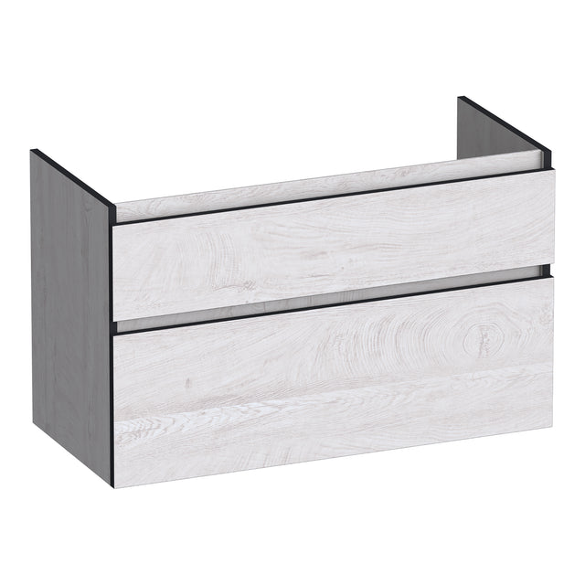 BRAUER Delight Edge onderkast 100 met 2 softclose lades greeploos en 1 sifon uitsparing Forest Seashell OK-DLE100FS