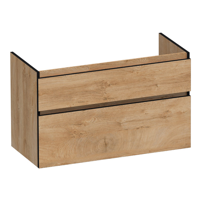 BRAUER Delight Edge onderkast 100 met 2 softclose lades greeploos en 1 sifon uitsparing Forest Tan OK-DLE100FT