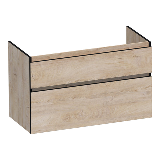 BRAUER Delight Edge onderkast 100 met 2 softclose lades greeploos en 1 sifon uitsparing Forest Wheat OK-DLE100FW