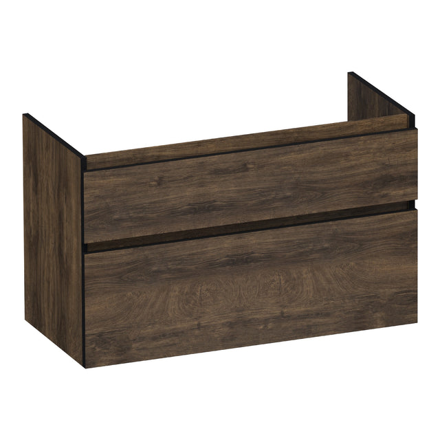 BRAUER Delight Edge onderkast 100 met 2 softclose lades greeploos en 1 sifon uitsparing Grove OK-DLE100GR