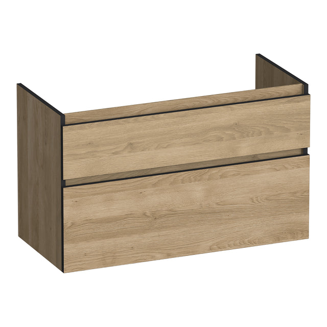 BRAUER Delight Edge onderkast 100 met 2 softclose lades greeploos en 1 sifon uitsparing Sunlit OK-DLE100SL