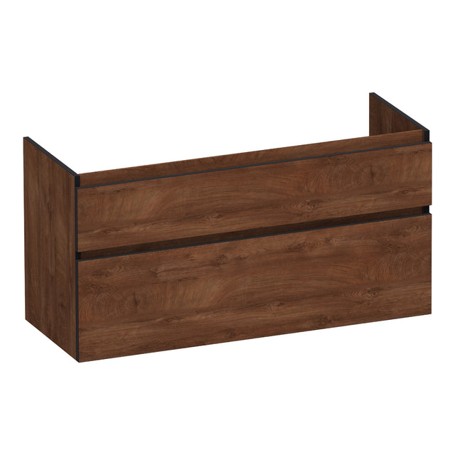 BRAUER Delight Edge onderkast 120 met 2 softclose lades greeploos en 1 sifon uitsparing Forest Cacao OK-DLE120-1FC