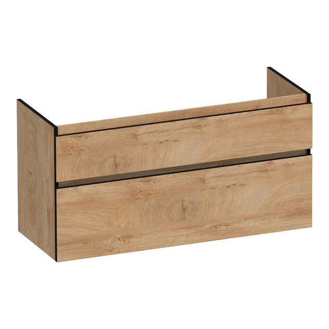 BRAUER Delight Edge onderkast 120 met 2 softclose lades greeploos en 1 sifon uitsparing Forest Tan OK-DLE120-1FT