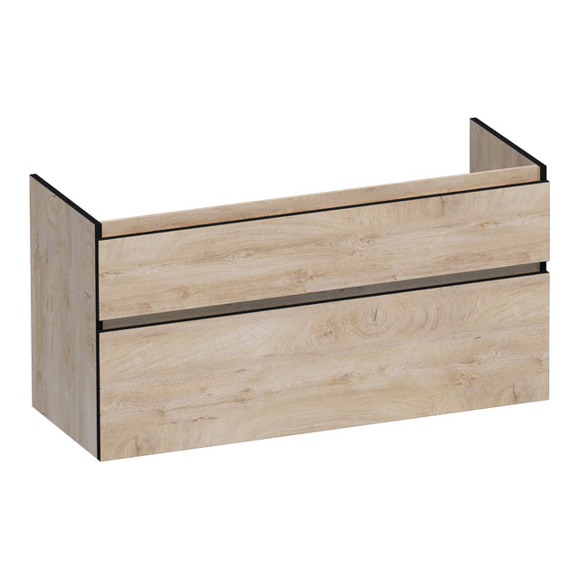 BRAUER Delight Edge onderkast 120 met 2 softclose lades greeploos en 1 sifon uitsparing Forest Wheat OK-DLE120-1FW