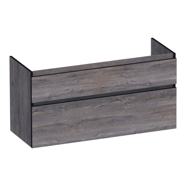 BRAUER Delight Edge onderkast 120 met 2 softclose lades greeploos en 2 sifon uitsparingen Driftwood OK-DLE120-2DR