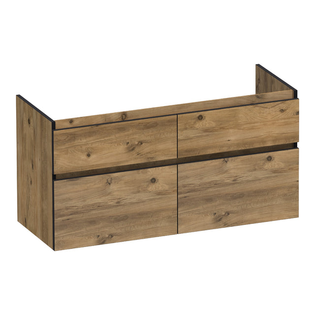 BRAUER Delight Edge onderkast 120 met 4 softclose lades greeploos en 2 sifon uitsparingen Chateau OK-DLE120-4CH