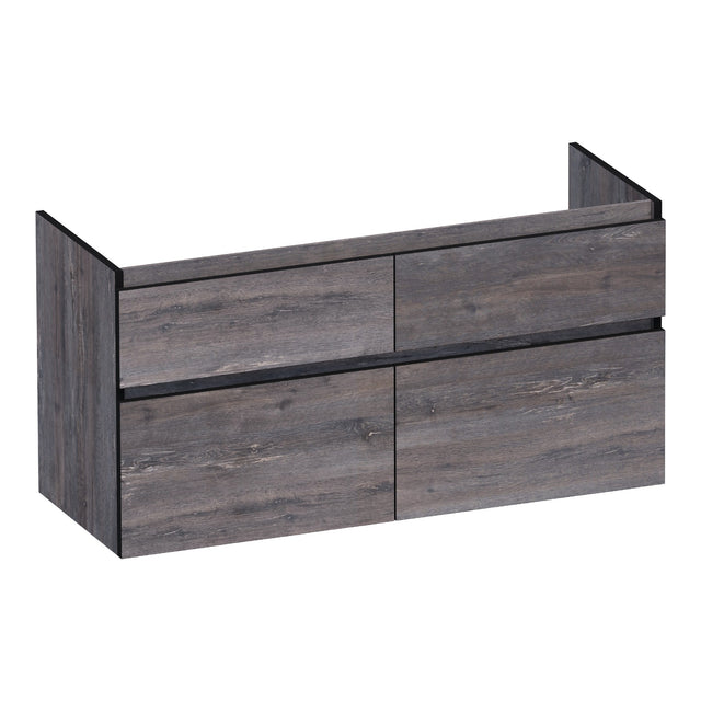 BRAUER Delight Edge onderkast 120 met 4 softclose lades greeploos en 2 sifon uitsparingen Driftwood OK-DLE120-4DR