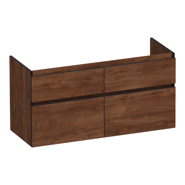 BRAUER Delight Edge onderkast 120 met 4 softclose lades greeploos en 2 sifon uitsparingen Forest Cacao OK-DLE120-4FC