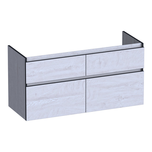 BRAUER Delight Edge onderkast 120 met 4 softclose lades greeploos en 2 sifon uitsparingen Forest Seashell OK-DLE120-4FS