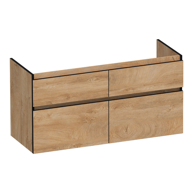 BRAUER Delight Edge onderkast 120 met 4 softclose lades greeploos en 2 sifon uitsparingen Forest Tan OK-DLE120-4FT